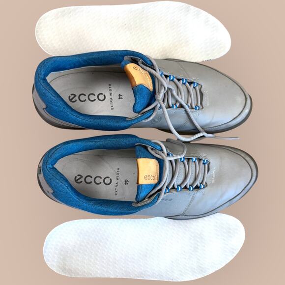 Ecco Biom Mens Hybrid Leather Gortex Spikeless Golf Shoes Size 10 Wide Blue Gray - Picture 12 of 14